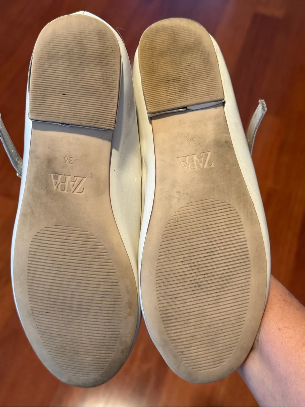Zara Cream Mary Jane Dress Shoes for Kids